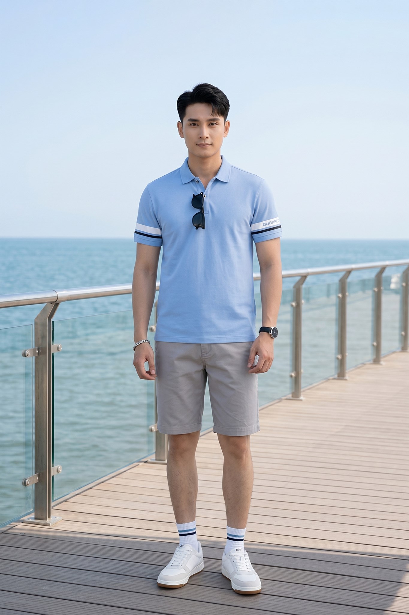 Ảnh của Áo Polo nam ngắn tay in viền line - 228PLS22105